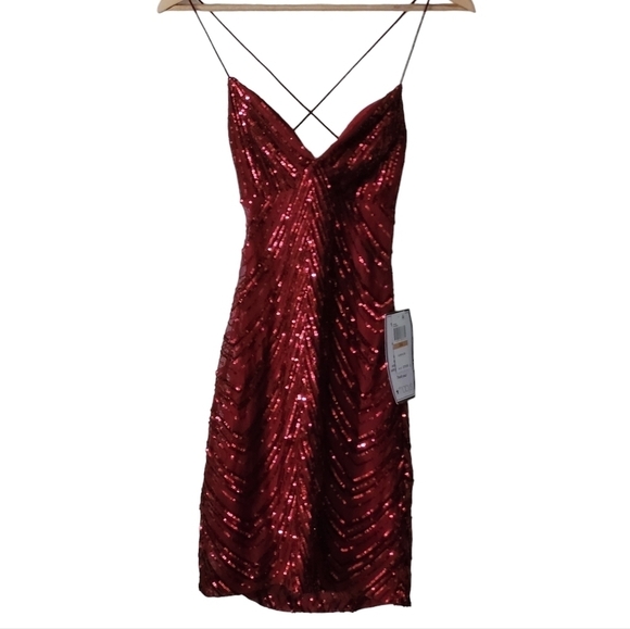 B. DARLIN JUNIORS WOMENS SEQUIN MINI BODYCON DRESS - Picture 2 of 14